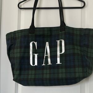 GAP Green and Blue Plaid Tote